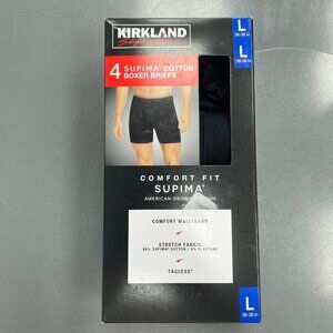 NEW Kirkland Signature Men's L Supima Cotton Boxer Briefs 4-Pack